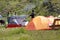 Campsite at the Paine Grande hut in Torres del Paine National Park, Magallanes Region, southern Chile