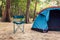 Campsite and Tent for Campfire in Holiday at National Park, Camping Site for Outdoors Leisure Activity Relaxation. Adventure and