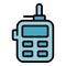 Campsite walkie talkie icon vector flat