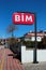 Camyuva, Turkey - February 4, 2022: Logo of BIM, a Turkish retail company operating the network of discount stores offering  basic