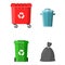 Can container, bag and bucket for garbage.