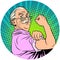 We can do it old man retired pop art avatar character icon