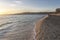 Can Pere Antoni beach in the bay of Palma at sunset