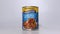 A can of Progresso Slow Cooked Vegetable Beef Soup on a white background