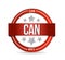 Can on red rubber stamp illustration