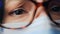 Can\'t handle anymore. Anxious woman in glasses fighting with headache and stress wearing face mask