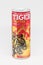 Can of Tiger Fighter Miesnie energy drink on white background