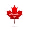 Canada 150th anniversary logo. Maple Leaf with typography. Canada 150 Years anniversary