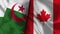 Canada and Algeria Realistic Flag â€“ Fabric Texture Illustration