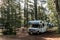 Canada Algonquin National Park 30.09.2017 Parked RV camper Lake two rivers Campground Beautiful natural forest landscape