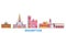 Canada, Brampton line cityscape, flat vector. Travel city landmark, oultine illustration, line world icons