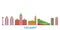 Canada, Calgary line cityscape, flat vector. Travel city landmark, oultine illustration, line world icons