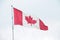 canada canadian flag blowing waving in wind on flagpole outside exterior 241 p 17