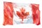 Canada, canadian flag. Hand drawn watercolor illustration