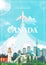 Canada. Canadian vector illustration. Travel postcard.