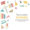 Canada cartoon vector banner. Travel illustration