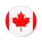 Canada circle button icon. Canadian round badge flag. 3D realistic isolated vector illustration