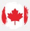 Canada Circle Flag Vector Hand Painted with Rounded Brush