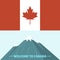 Canada country flag symbol maple leaf canadian freedom nation mountain vector illustration