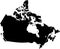 The Canada country Map illustration black.