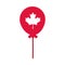 Canada day, balloon with maple leaf decoration flat style icon