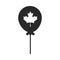 Canada day, balloon with maple leaf decoration silhouette style icon