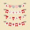 Canada Day buntings and festive garlands icons