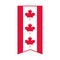 Canada day, canadian flag bunting decoration emblem flat style icon