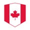 Canada day, canadian flag maple leaf shield emblem flat style icon