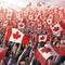 Canada Day Celebrations: Crowds Waving Flags in Patriotic Fervor