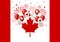 Canada day design of flag and balloon with firework vector