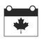 Canada day, independence calendar date maple leaf sign silhouette style icon