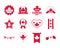 Canada day, independence freedom national patriotism celebration icons set flat style icon