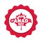 Canada day, maple leaf lettering memorial celebration badge flat style icon