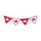 Canada day, pennants flag maple leaves decoration celebration flat style icon