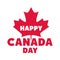 Canada day, phrase red maple leaf memorial celebration flat style icon