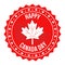 Canada day red circular label