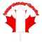 Canada Day Vector Illustration. Happy Canada Day Holiday Invitation Design. Red Leaf Isolated on a white background. Greeting card