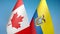 Canada and Ecuador two flags