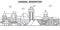 Canada, Edmonton architecture line skyline illustration. Linear vector cityscape with famous landmarks, city sights