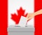 Canada election banner background. Ballot Box with blurred flag Template for your design