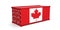 Canada flag on container. 3d illustration