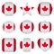 Canada flag with different shapes on a white background
