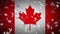 Canada flag falling snow loopable, New Year and Christmas background, loop