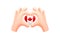 Canada flag in form of hand heart. National flag concept. Vector