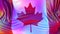 Canada flag with LGBT rainbow reflections. Gay friendly country. 3d render illustration