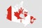 Canada flag on map isolated  on png or transparent  background,Symbol of Canada,template for banner,advertising, commercial,vector