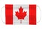 Canada flag on a medical mask. Isolated on a white background. for corona virus or covid-19, protective breathing masks for virus