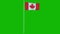 Canada flag waving against green screen chroma background. 3d rendering