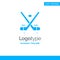 Canada, Game, Hockey, Ice, Olympics Blue Solid Logo Template. Place for Tagline